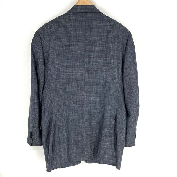 Canali Jacket Size 44L Mens Blue Wool Silk Linen 13290 Two Button Blazer Italy - Picture 11 of 13